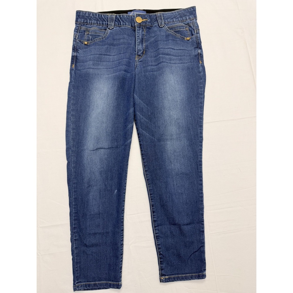 Democracy Skinny Jeans Womens 12 Blue Med Wash Mid Rise Stretch Denim 34x29
